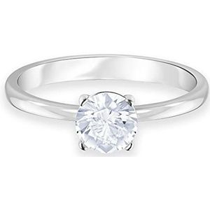 Swarovski 5412023 Attract-ring, Witte, Gerhodineerde Damesring met sprankelend Swarovski-kristal