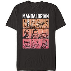 Star Wars: Mandalorian - All Star Cast Unisex Crew neck T-Shirt Black S