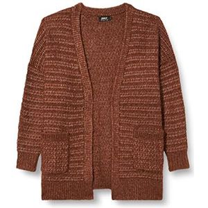 ONLY Dames Onlnew Chunky L/S Loose CARDGAN KNT Sweater, Potting Soil/Detail:W. Melange, M (4-pack)