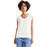 Street One - Dames Shirt - Wit - Jersey - V-hals