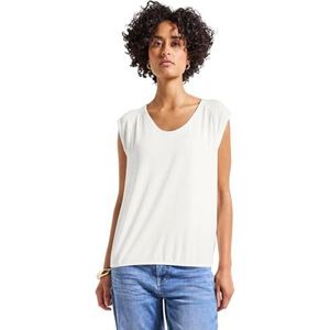 Street One - Dames Shirt - Wit - Jersey - V-hals