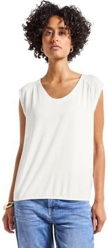 Street One - Dames Shirt - Wit - Jersey - V-hals