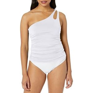 La Blanca Vrouwen Eiland Godin One Shoulder Keyhole Tankini Badpak Top