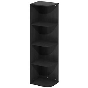 Furinno Pasir 4-Tier Hoek Open Plank Boekenkast, Blackwood