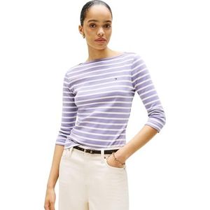 Tommy Hilfiger - Slim Fit - Shirt - Gestreept - 3/4-mouwen - Puur Katoen