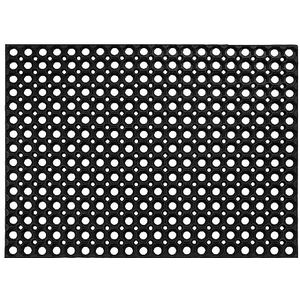 Rubberen ringmat/honingraatmat open ringen vuilvangmat antislip deurmat rubbermat, zacht rubber, zwart, 40 x 60 cm in zwart, kleur: zwart, afmetingen: 60 x 80 cm