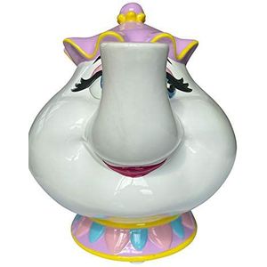 LYO Walt Disney Spaarpot De Mooie en het Beest Vrouw Samowar keramiek 675DIS001 Wit Roze en Geel, Eenheidsmaat