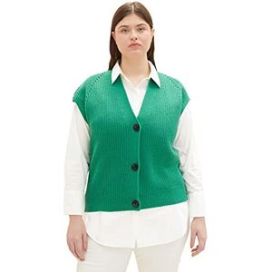 TOM TAILOR Dames pullunder 1035956, 31032 - Vivid Leaf Green, 54 Grote maten