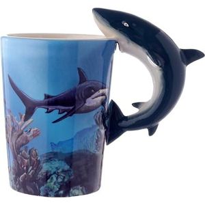 Lisa Parker Shark Handvat keramiek mok in bijpassende geschenkdoos