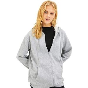 Trendyol Katoen & polyester Sweatshirt - Grijs - Oversize XL Grijs, Grijs, XL