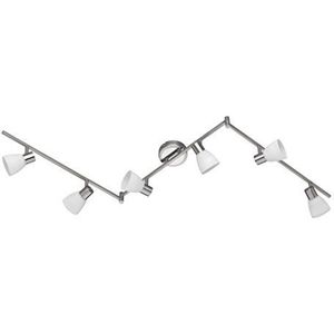 Trio Leuchten LED rail Carico, nikkel mat/chroom, glas wit geveegd 871510607