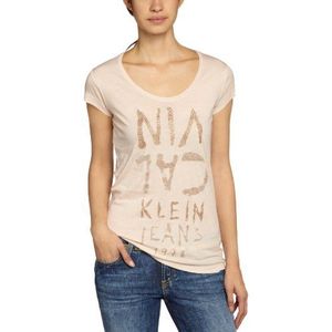 Calvin Klein Jeans T-shirt voor dames, huidskleur (4Z8), 34