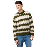 Wrangler - Gestreepte Sweater - Ivy-groen