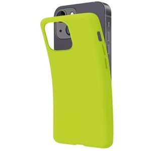 SBS Beschermhoes voor iPhone 13 Mini Acid Green Pantone 2297 C, zachte en flexibele beschermhoes voor iPhone 13 Mini zuurgroen en krasbestendig, slank en comfortabel om in de zak, compatibel met
