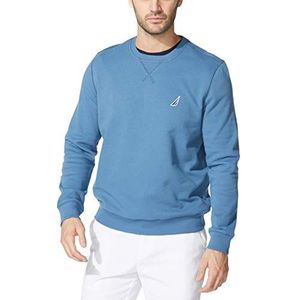 Nautica Heren Basic Crew Neck Fleece Sweatshirt, Blauwe Stern, M