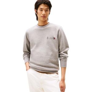 Tommy Hilfiger Heren SMALL CREST OUTLINE CREW NECK MW0MW40863 Pullover Sweatshirt, Grijs, M, Grijs (Medium Grey Heather), M