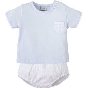 BABIDU Uni Baby Conjunto para Bebé Niño Con Camiseta de Manga Corta Y Bolsillo Decorativo Set, hemelsblauw, 18 maanden, hemelsblauw, 18 Maanden