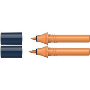 Schneider 040 Paint-It Twinmarker cartridges (Brush Tip & 1,0 mm ronde punt, kleurintensieve inkt op waterbasis, voor gebruik op papier, 95% gerecyclede kunststof) topaz bruin 084