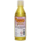 Jovi - Tempera Glitter, fles van 250 ml, gele kleur, glitterverf, op basis van natuurlijke ingrediënten, gemakkelijk te wassen, glutenvrij, ideaal voor gebruik op school (51702)