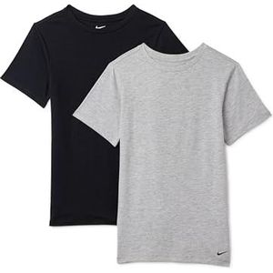 Nike - Crew Ondershirt 2-Pack - Zwart Wit - Jongens