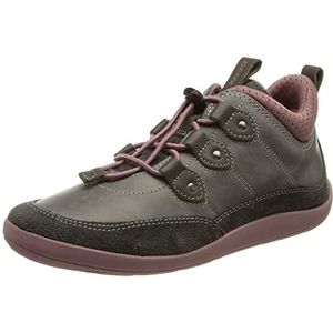 Geox J BAREFEEL Girl A Sneaker, DK Grey/DK PINK, 27 EU