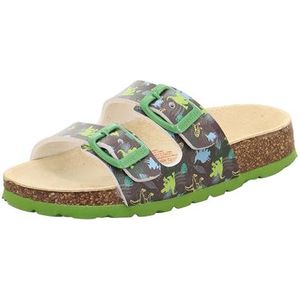 Superfit Pantoffels met voetbed voor jongens, Grijs Groen 2080, 25 EU