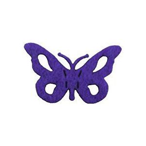 Petra's knutsel-nieuws knutselartikel 40 x vlinder met inkepingen voor decoratieve linten, viltkleur: lila, 5