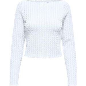Onlnoor L/S Boatneck Top JRS, wit (bright white), XL