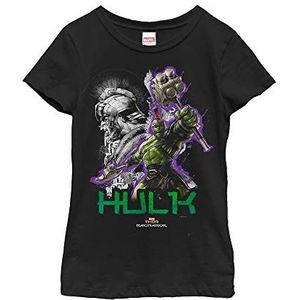 Marvel Universe Only Hulk Girl's Solid Crew Tee, Black, X-Small, zwart, XS