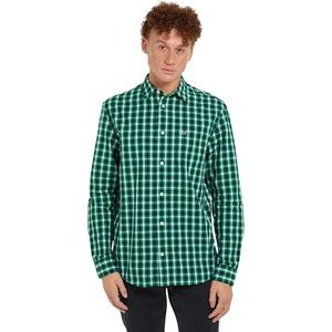 Tommy Hilfiger TJM Reg Poplin geruit overhemd voor heren L/S, Groene Malachiet Check, XS