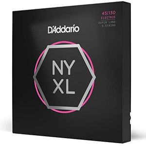 D'Addario NYXL45130SL Nickel Wound Basgitaar Snaren, Grijs, Regular Light 5-String, 45-130, Super Long Scale