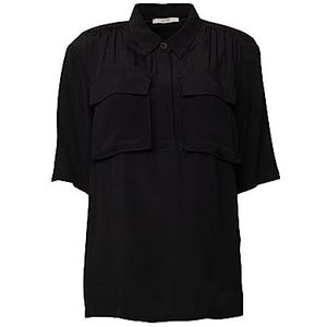 ESPRIT Blouse van crêpe, 001/Black, XS