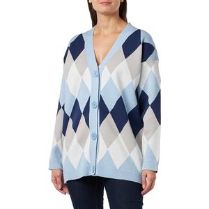 LEOMIA Dames gebreide jas met knopen 25825337-LE02, lichtblauw meerkleurig, M/L, lichtblauw, meerkleurig, M/L