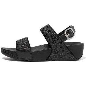 Fitflop Dames Lulu Glitter Rugband Sandalen, Zwart Glitter, 38 EU