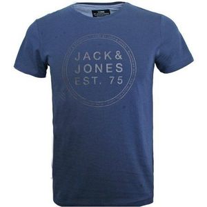 Jack and Jones T-shirt met korte mouwen voor heren, Jurk Blues, XXL