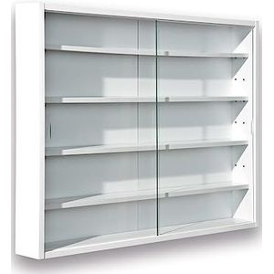 Inter Link - Verzameldisplaykast - Hangende Vitrinekast - Glazen Deuren - Wit