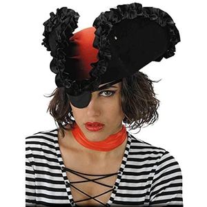 Carnival Toys 5592, hoed piratin, medium, zwart/rood