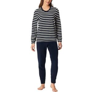 Schiesser - Casual Essentials - Pyjama - Nachtblauw - 2-delig - Verwarmende Badstof-kwaliteit