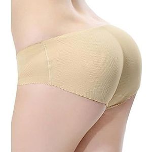 Everbellus Gewatteerde naadloze billen heupversterker slipje billen shaper jongens shorts, Beige, S