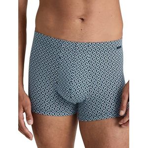 Calida Grafic Cotton boxershorts voor heren, van 100% supima-katoen, met stof beklede elastische tailleband, Dark Sapphire, 46-48