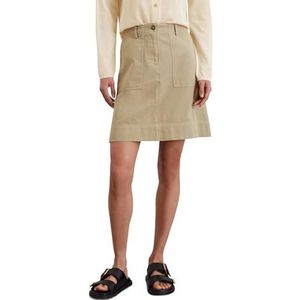 Marc OPolo Minirok voor dames, van katoen-linnenmix, getailleerde pasvorm, bruin, 32