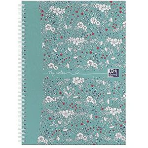Oxford Floral A4 Notebook, draadgebonden, Hardcover, 140 pagina's, enkel notitieblok