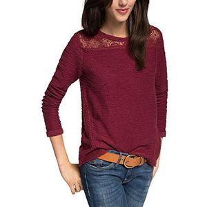 ESPRIT Sweatshirt voor dames met kanten details, rood (garnet red 620), XXL
