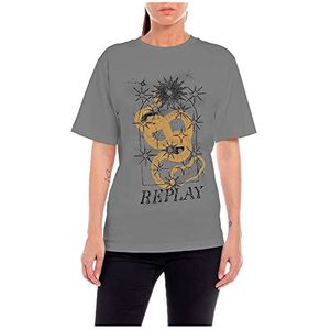 Replay Dames W3698C T-Shirt, 319 Grijs, M, 319 Grijs, M