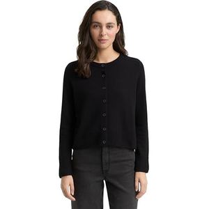 TOM TAILOR Cardigan gebreide jas voor dames, 14482 - Deep Black, XL