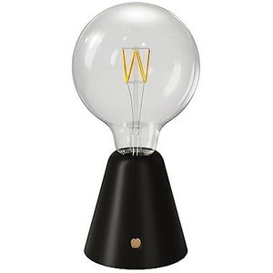 creative cables - Draagbare oplaadbare LED-lamp Cabless01 met Globo G125 gloeilamp - Met gloeilamp, zwart