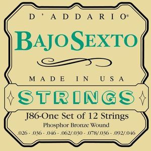 D'Addario J86 snarenset voor ukelele, Dulcimer, Tenor Gitaar, Oud Bajo Sexto