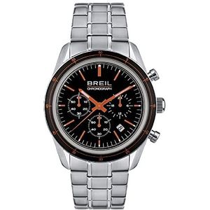 Breil Horloge Collectie Release Chrono Quartz uurwerk en Délegant-Sluiting met Veiligheidsclip voor Man, Steel-zwart, Eén maat, armband