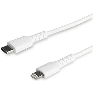 StarTech.com Premium USB-C naar Lightning Kabel 1m Wit - USB Type C naar Lightning Charge & Sync Oplaadkabel met Aramide Vezels - Apple MFi Gecertificeerd - iPad Air iPhone 12 (RUSBCLTMM1MW)