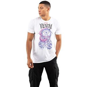 Marvel Heren Venom Grin T-Shirt, Wit, Medium